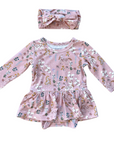 Baby Girl Long Sleeve Bodysuit Dress Set