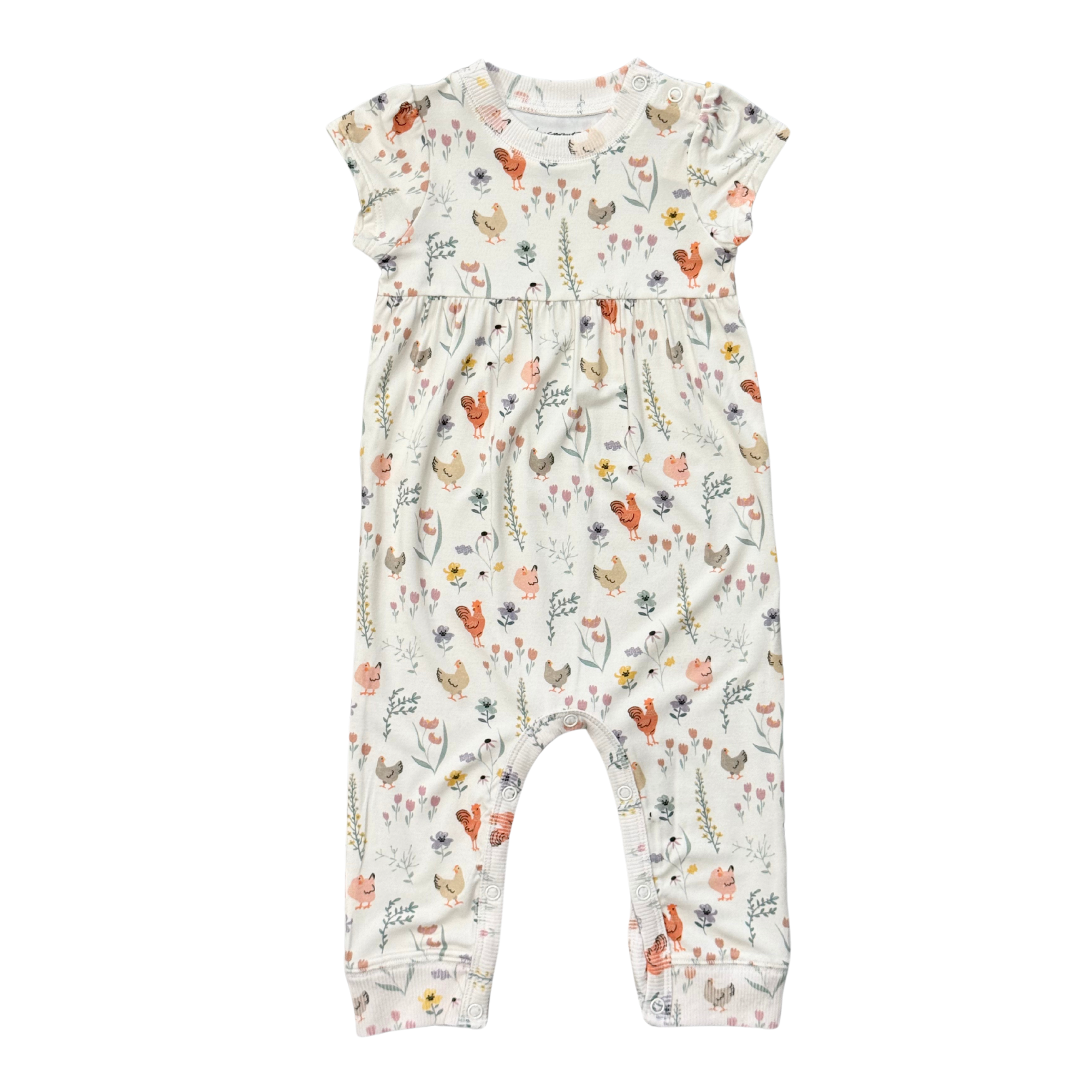Girl's Short Sleeve Pant Romper