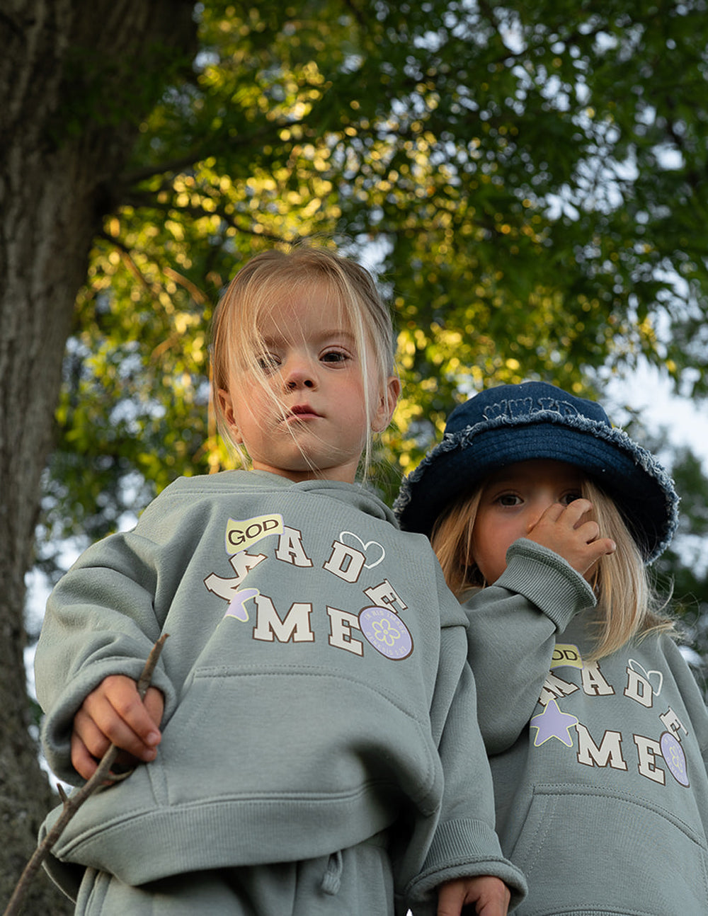 God Made Me Kids Hoodie – Millstone Grey