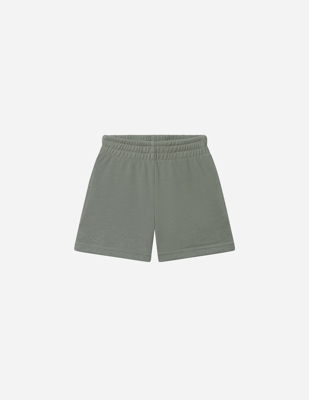Front view of Millstone Grey God Made Me kids shorts