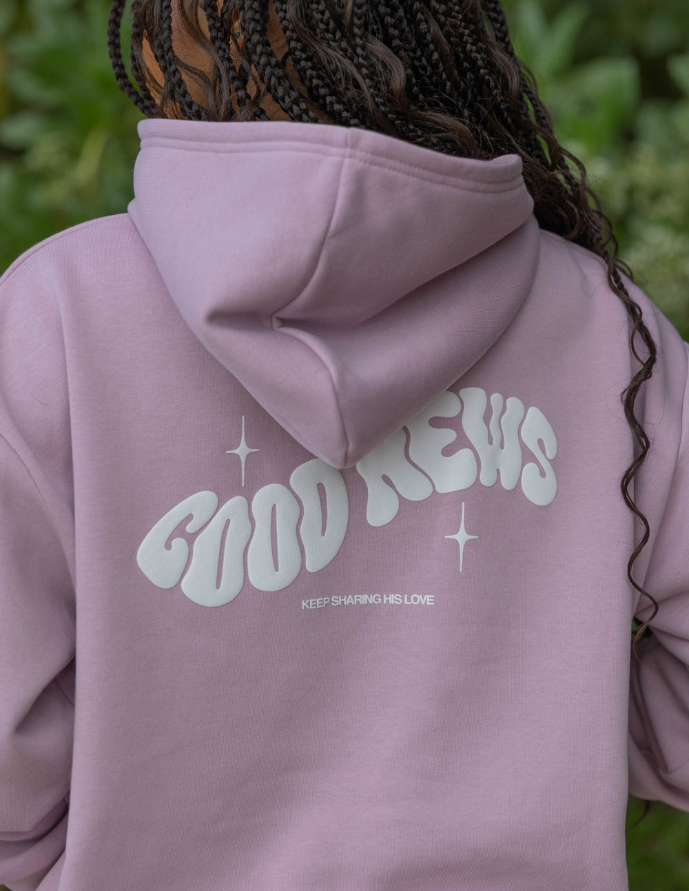 Good News Christian Hoodie Keepsake Lilac Unisex Faith Hoodie