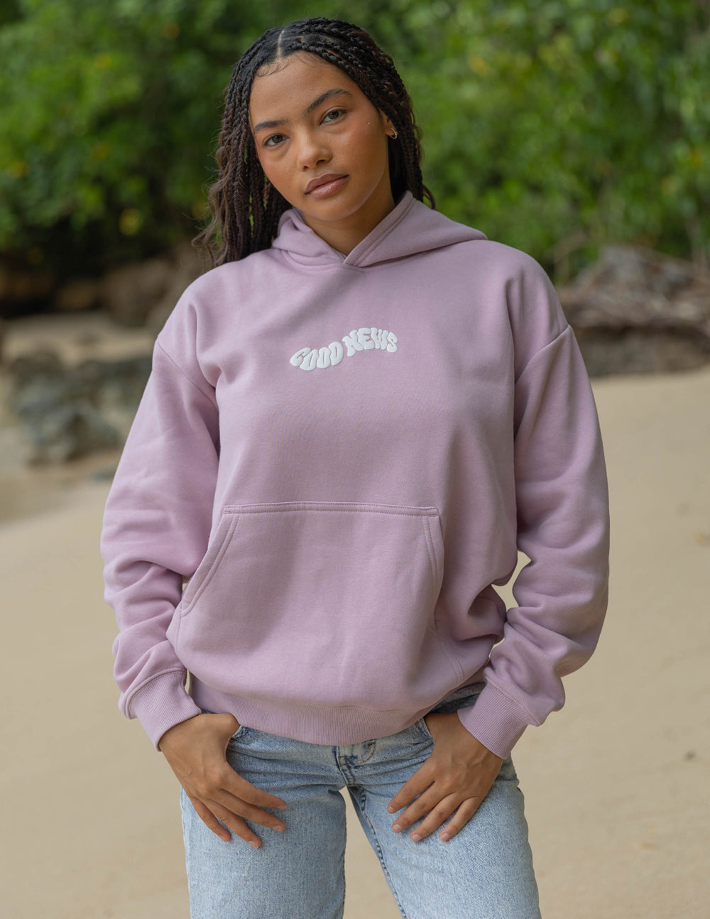 Good News Christian Hoodie Keepsake Lilac Unisex Faith Hoodie