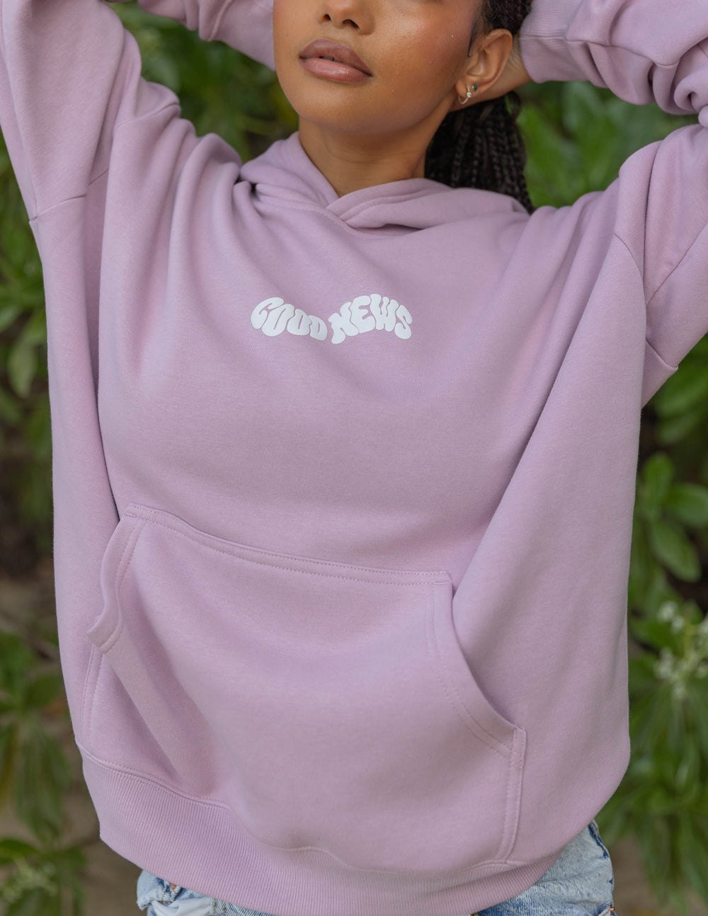 Good News Christian Hoodie Keepsake Lilac Unisex Faith Hoodie