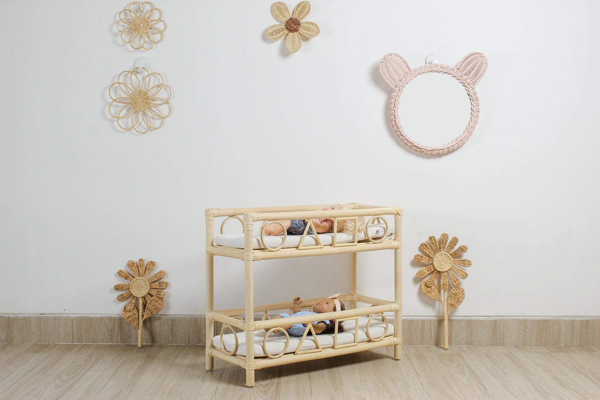The Blooming Rattan Flower Stem – Handcrafted Boho Wall &amp; Room Decor
