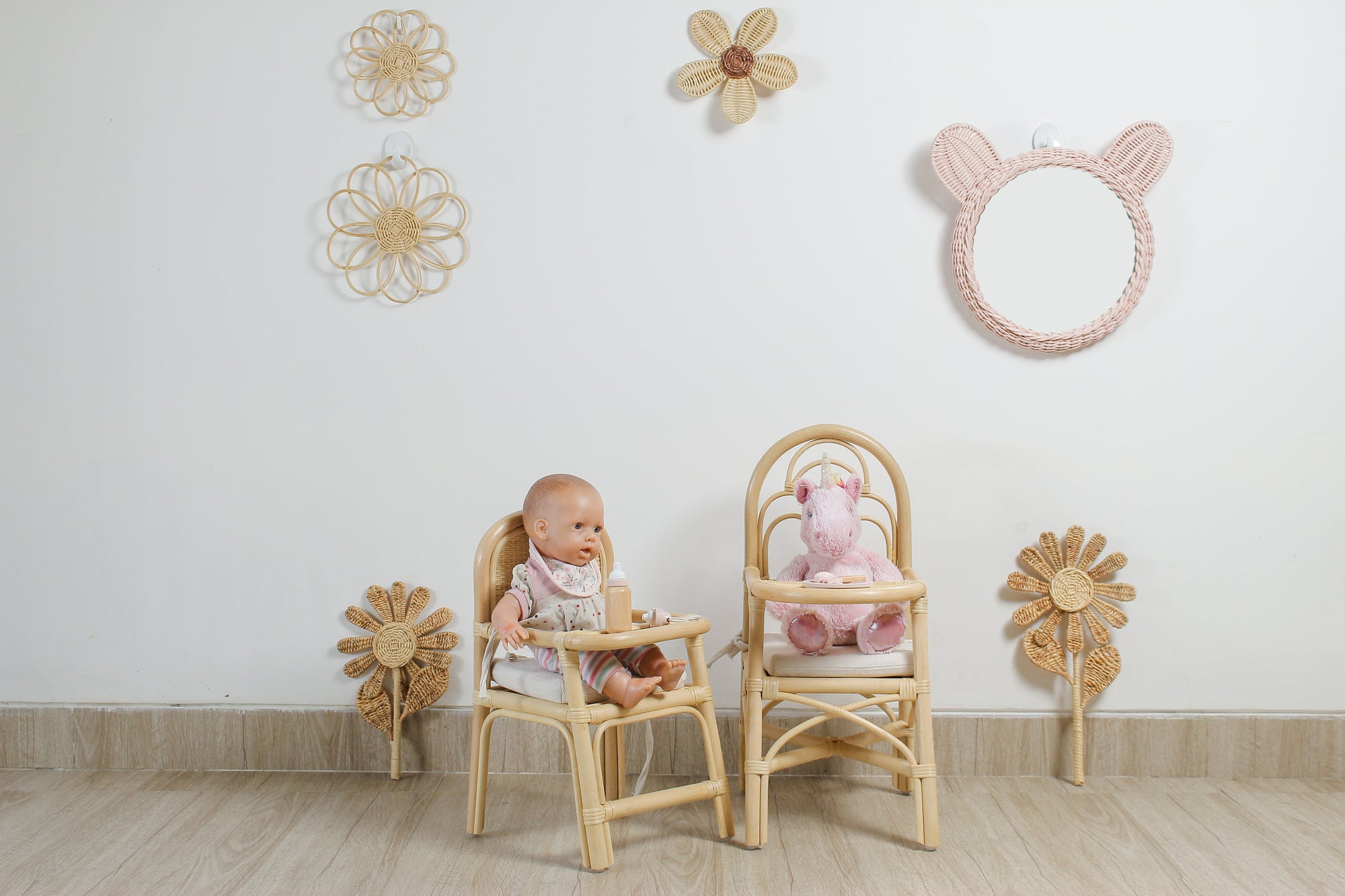 The Blooming Rattan Flower Stem – Handcrafted Boho Wall &amp; Room Decor