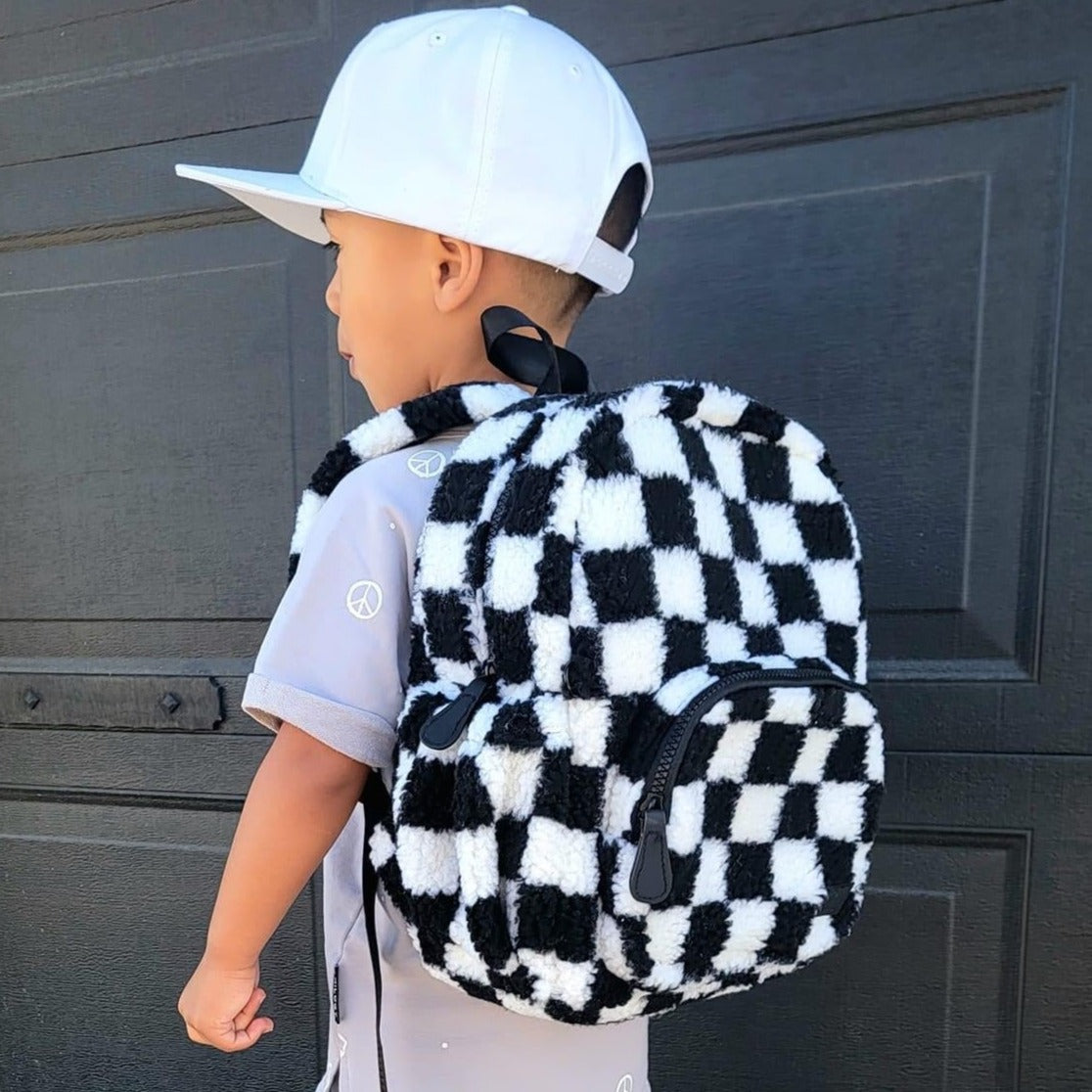 Black &amp; White Sherpa Backpack