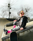 Paige Kids and Family Socks | Pink Stripe Everyday Crew Socks