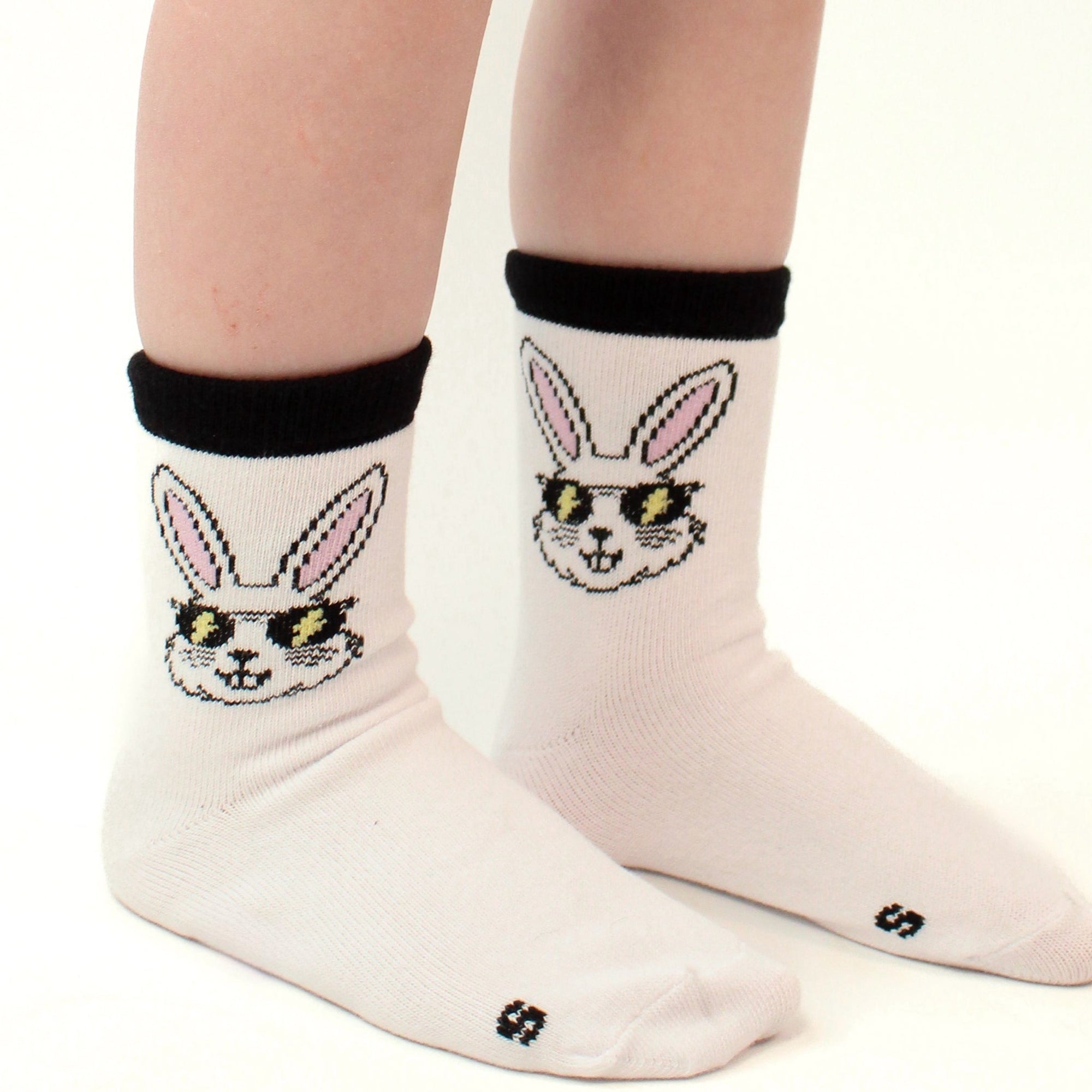 Rad Bunny with Pink Bunny Foot Crew Socks