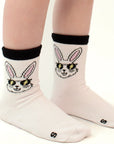 Rad Bunny with Pink Bunny Foot Crew Socks