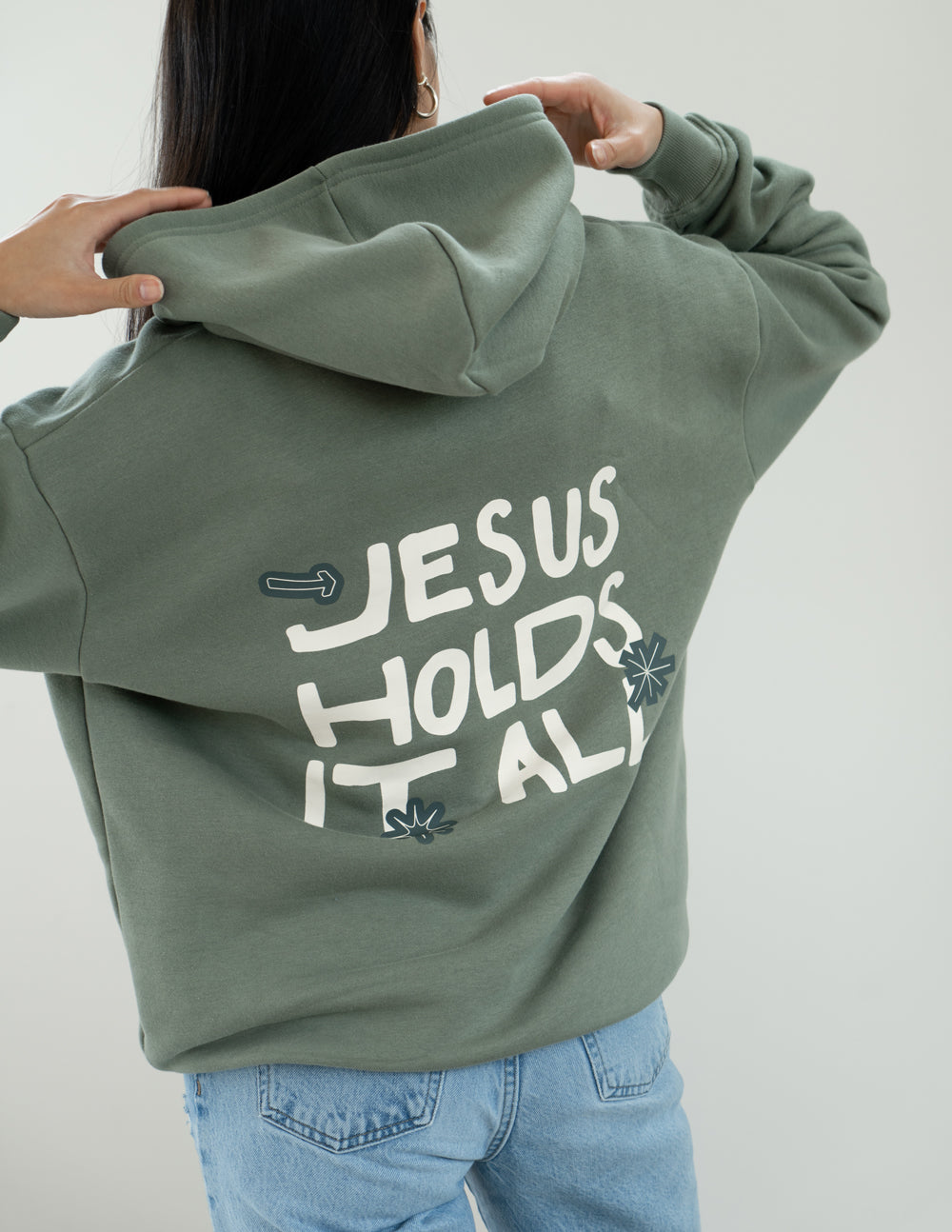 Jesus Holds It All Unisex Hoodie | Faith Based Relaxed Hoodie