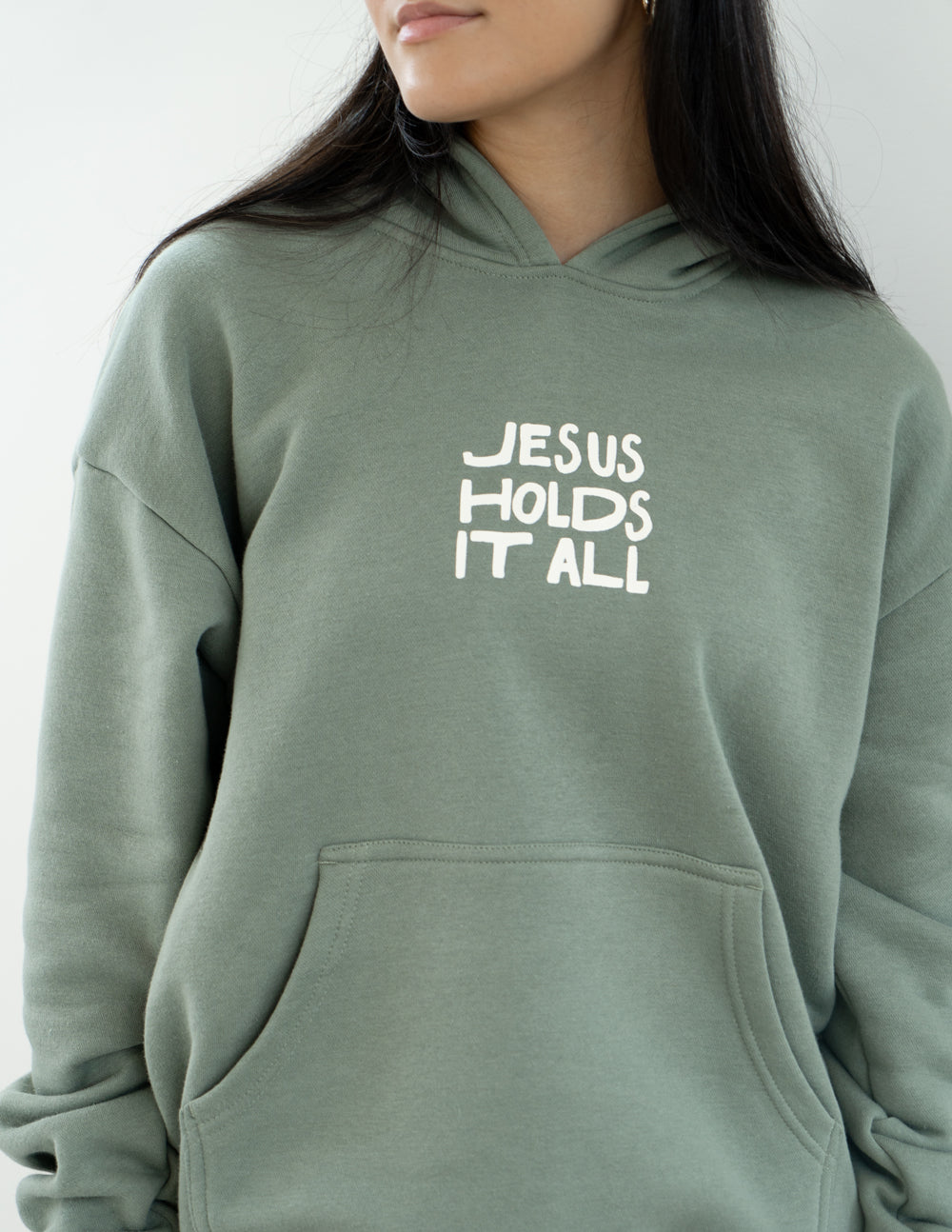 Jesus Holds It All Unisex Hoodie | Faith Based Relaxed Hoodie