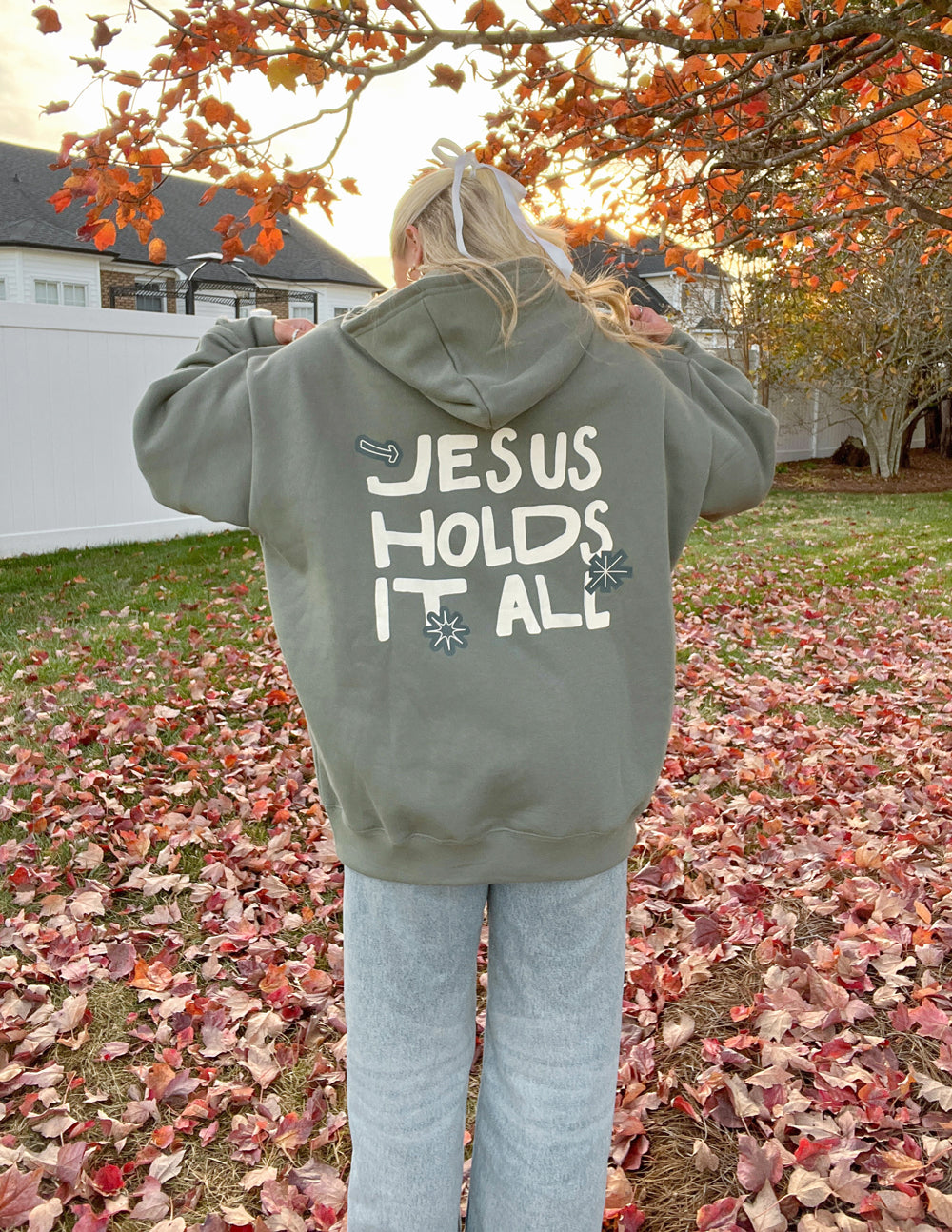 Jesus Holds It All Unisex Hoodie | Faith Based Relaxed Hoodie