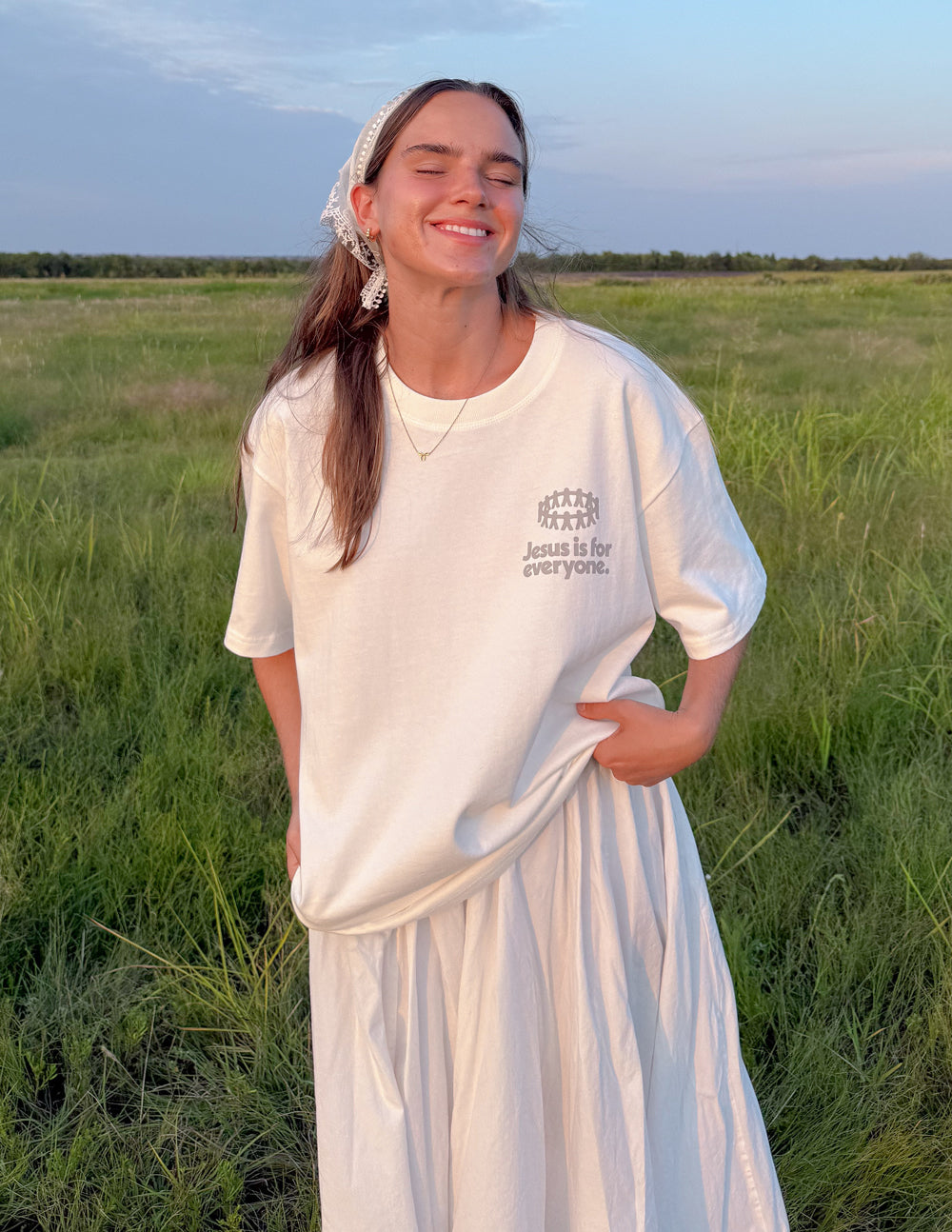 Jesus Is for Everyone White Sand Heavyweight T-Shirt