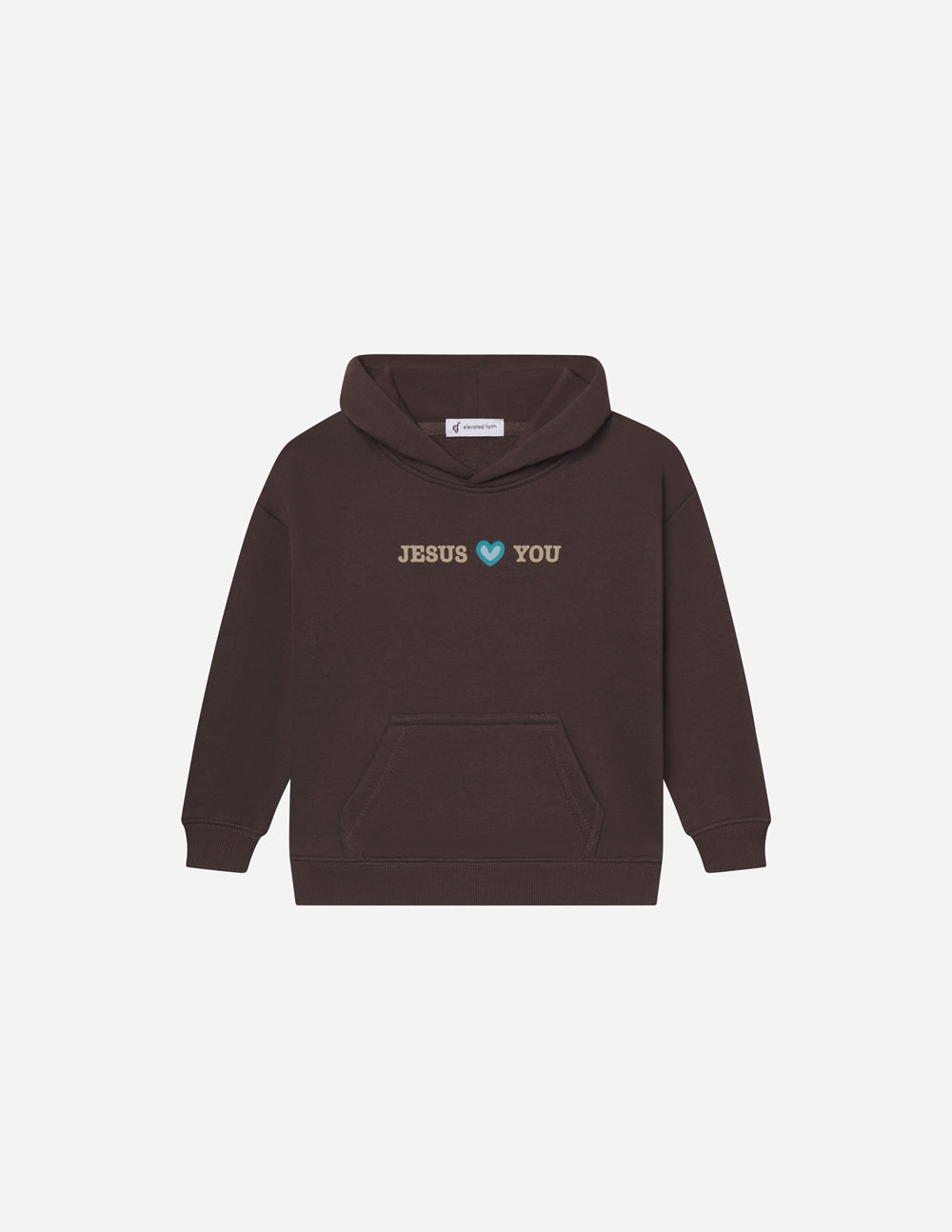 Jesus Loves You Kids Hoodie – Coffee