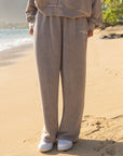 Kingdom Club Brown Wide Leg Sweatpants | Oversized Faith Inspired Cotton Lounge Pant
