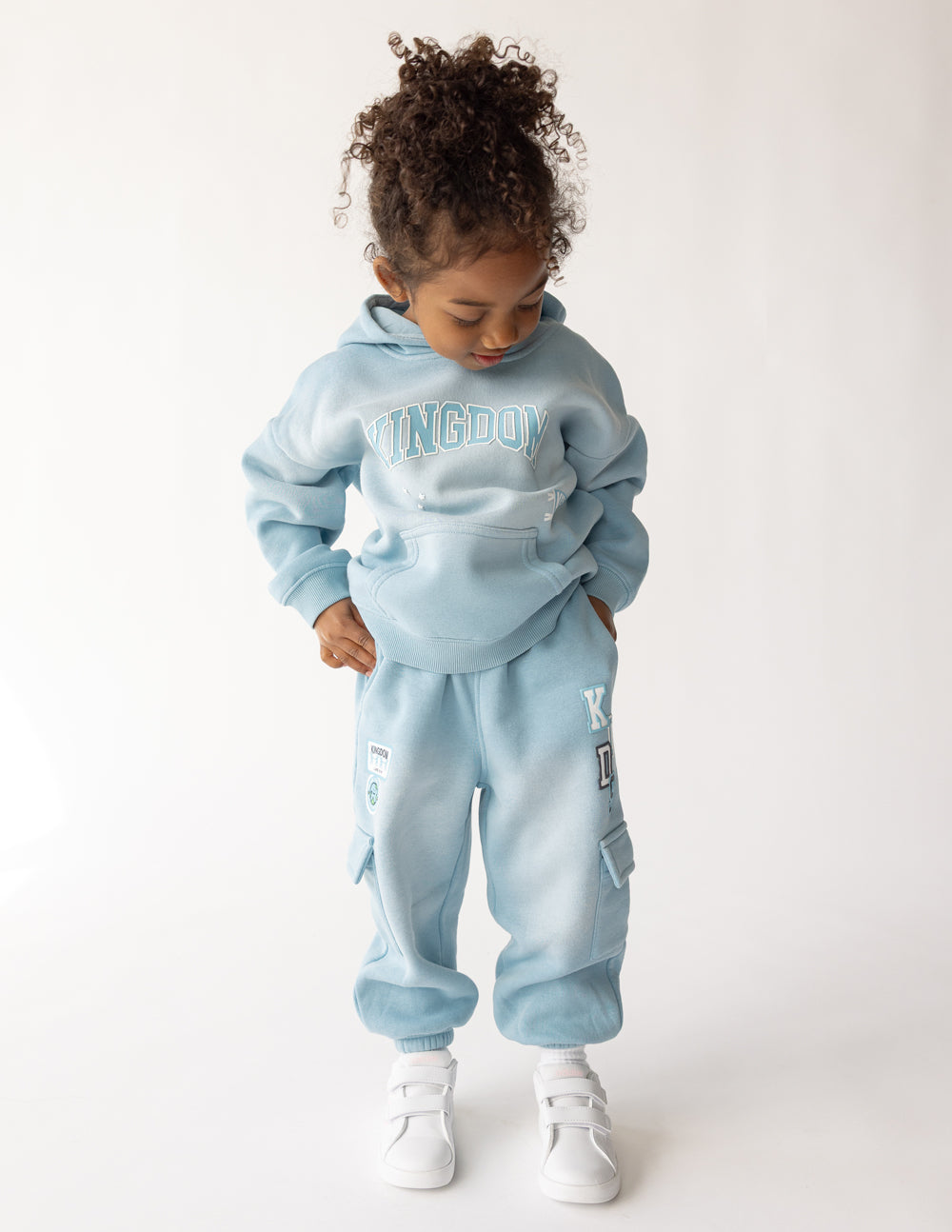 Kingdom Kids Air Blue cargo sweatpants, front product view
