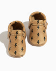 Weathered Brown Lightning Moccasin Baby Shoe