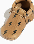 Weathered Brown Lightning Moccasin Baby Shoe