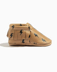 Weathered Brown Lightning Moccasin Baby Shoe