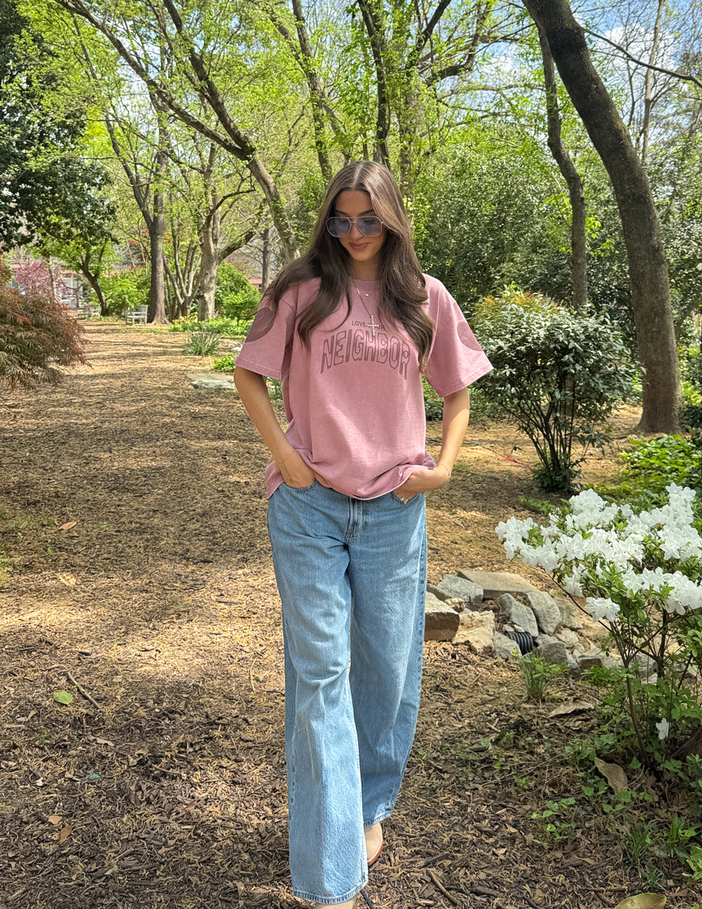Love Your Neighbor Heavyweight Tee – Ash Rose