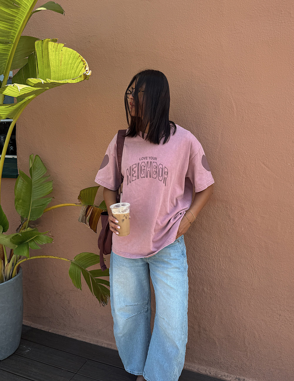 Love Your Neighbor Heavyweight Tee – Ash Rose