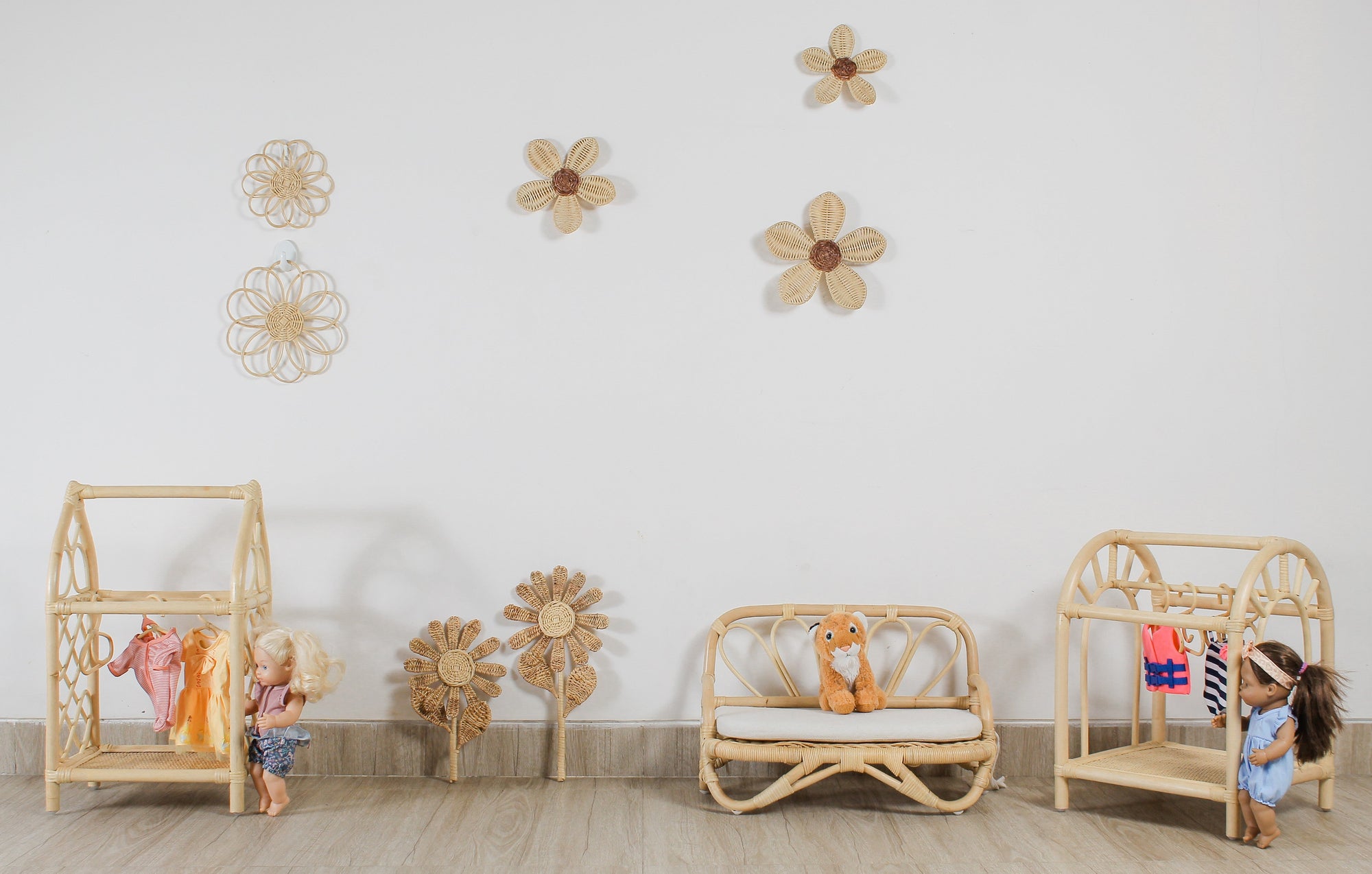 The Blooming Rattan Flower Stem – Handcrafted Boho Wall &amp; Room Decor