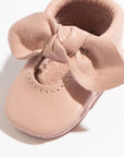 Newborn Blush Knotted Bow Baby Shoe