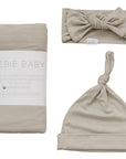 Oatmeal Bamboo Hat OR Head Wrap Set