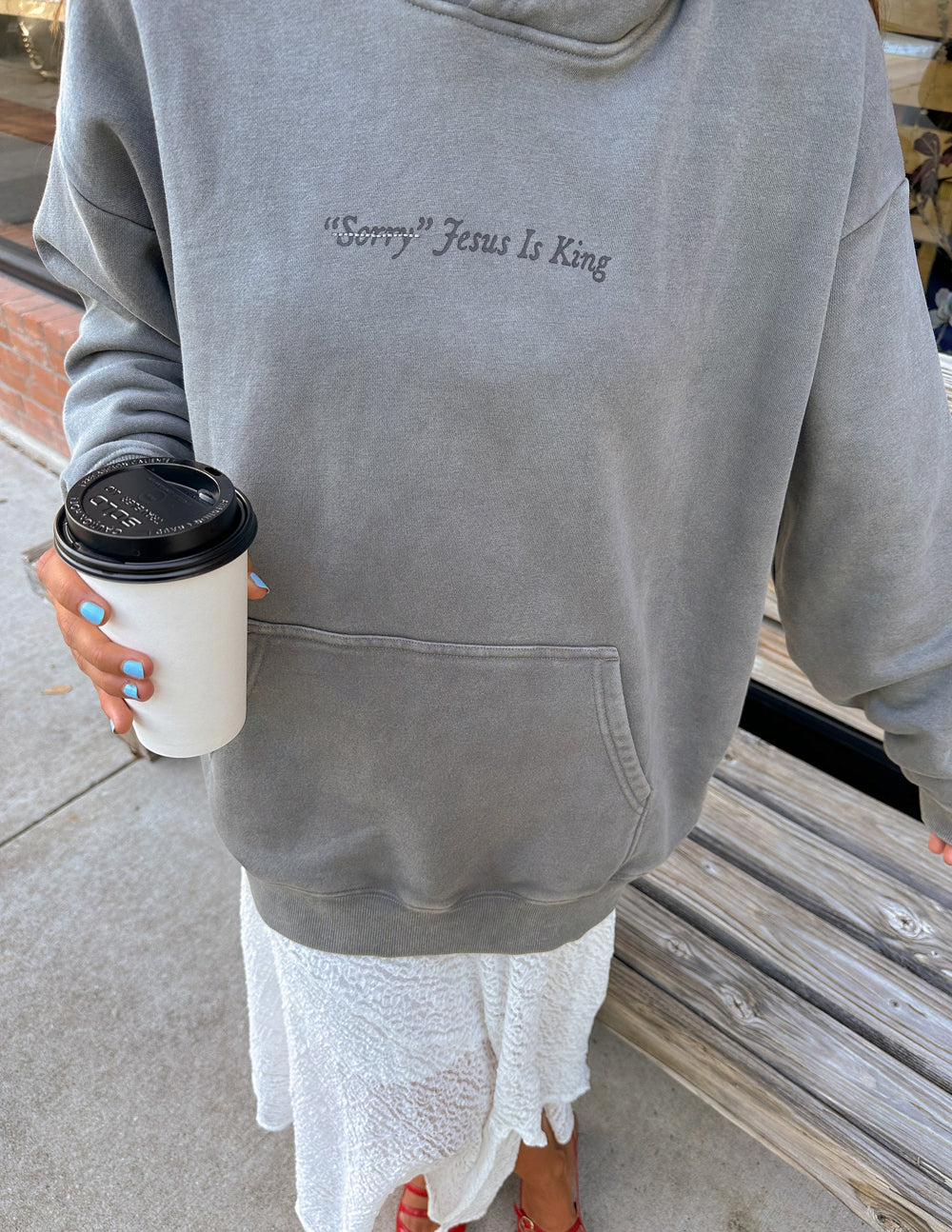 Not Sorry Jesus Is King Spire Grey Hoodie