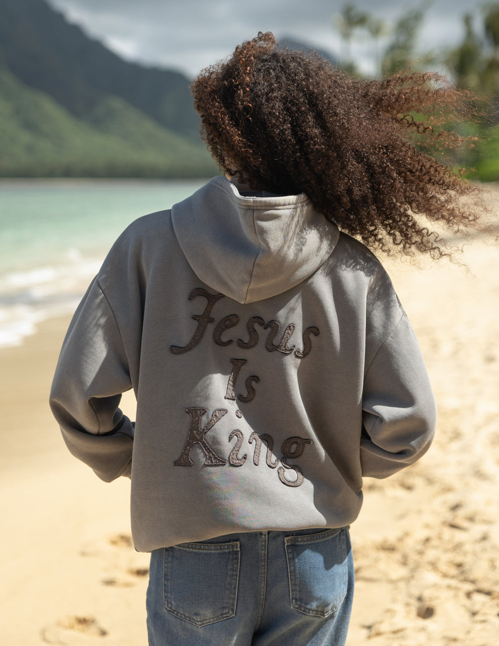 Not Sorry Jesus Is King Spire Grey Hoodie