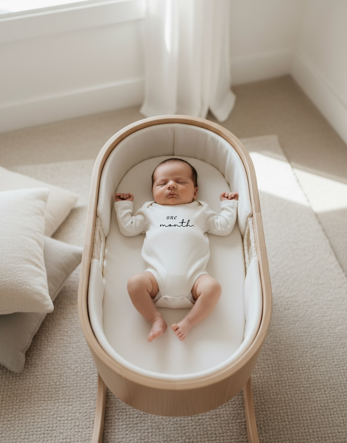 Monthly Milestone Organic Cotton Long Sleeve Baby Bodysuit