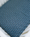 Navy Berry Muslin Crib Sheet