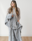 PATTERNED FAUX FUR THROW BLANKETS