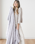PATTERNED FAUX FUR THROW BLANKETS