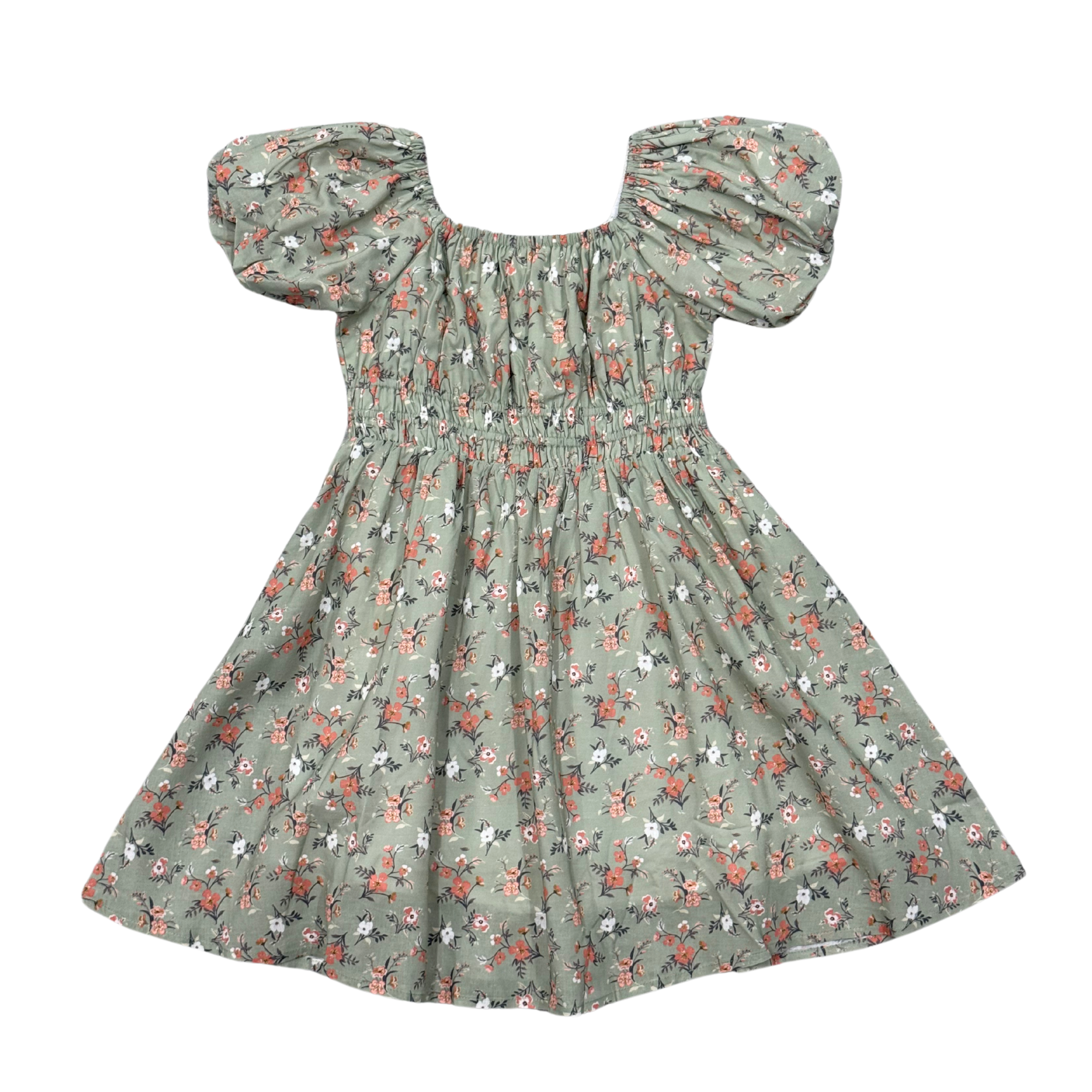 Children Girl Peasant Bubble Sleeve Dress