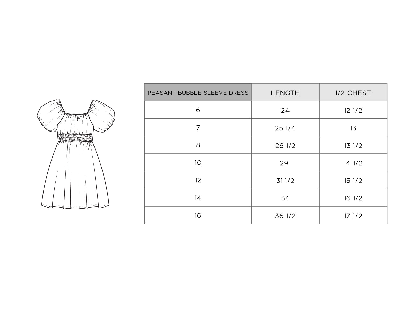 Children Girl Peasant Bubble Sleeve Dress