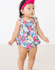 Petal Paradise Ruffle Cross Back Romper