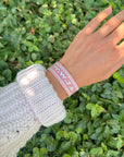 Dusty Rose WWJD Embroidered Bracelet