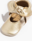 Platinum Knotted Bow Baby Shoe