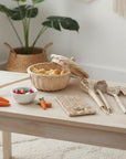 Handmade Rattan Play Kitchen Utensils - Montessori Pretend Play Cooking Set