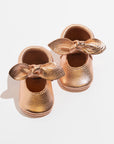 Rose Gold Knotted Bow Baby Shoe
