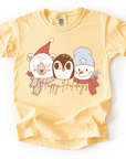 Happy Holidays – Youth Tee with Peace Sign Winter Friends