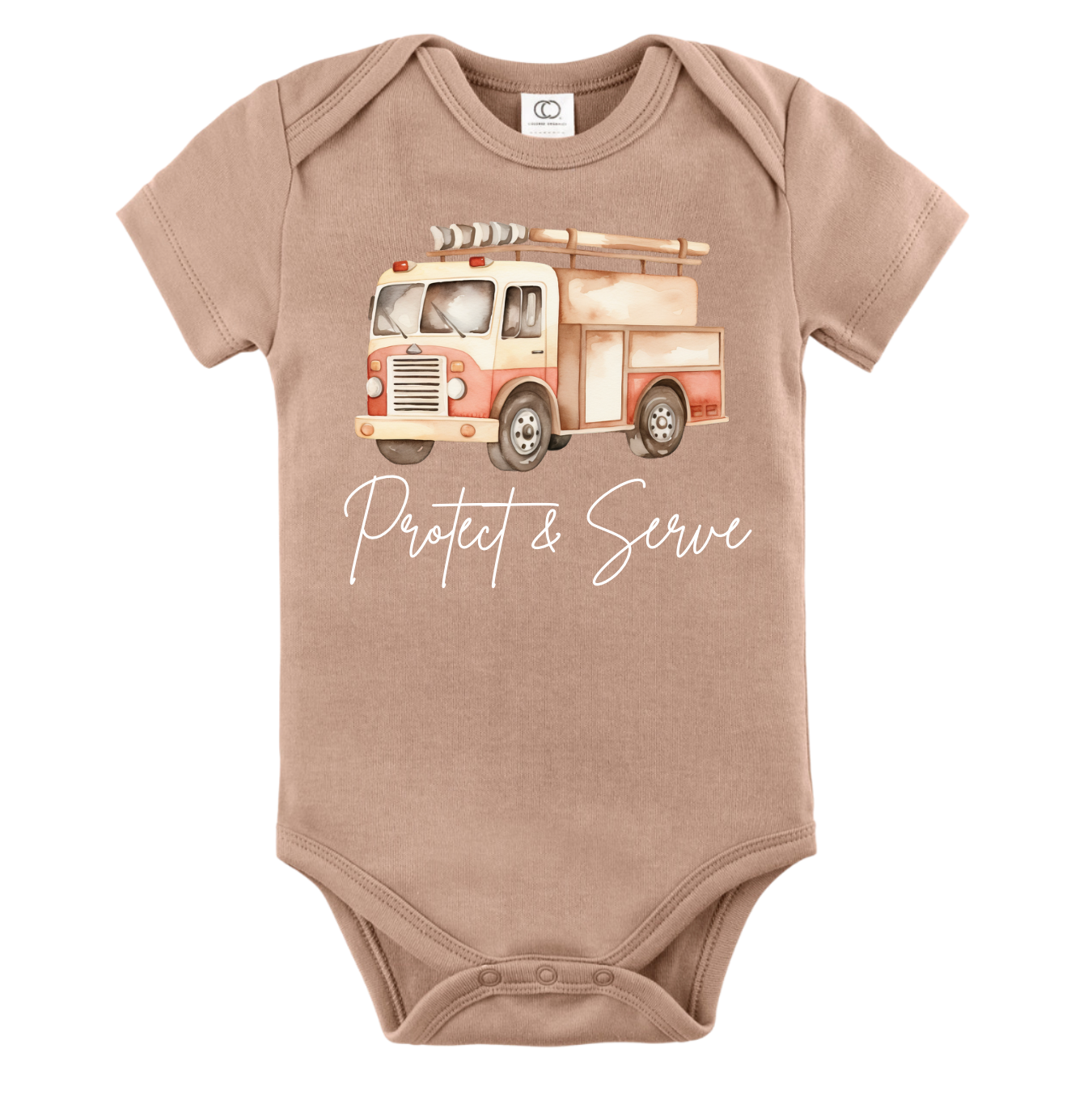 Protect &amp; Serve – Firefighter Baby Bodysuit with Fire Truck