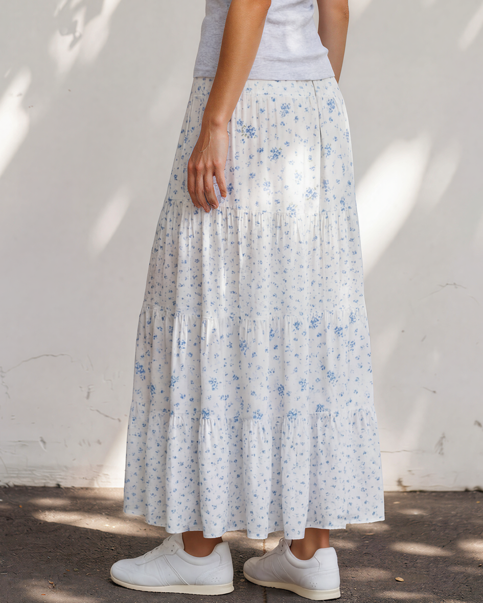 Hadley floral maxi skirt, side view