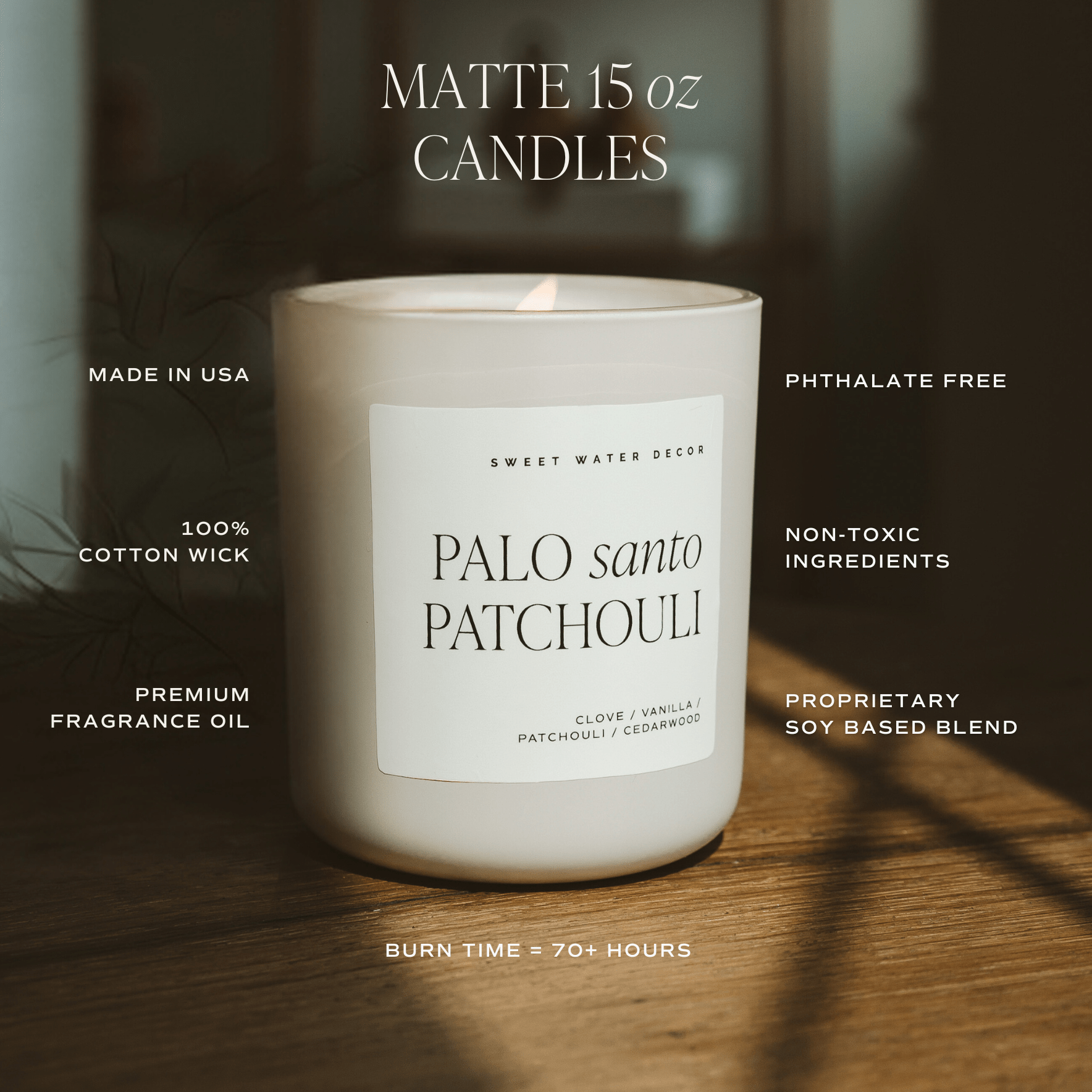 Favorite Sweater Soy Candle - Tan Matte Jar - 15 oz (Cashmere and Vanilla)