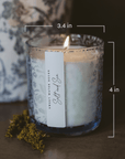 Salt and Sea Soy Candle - Blue Tinted Glass Jar - 12 oz