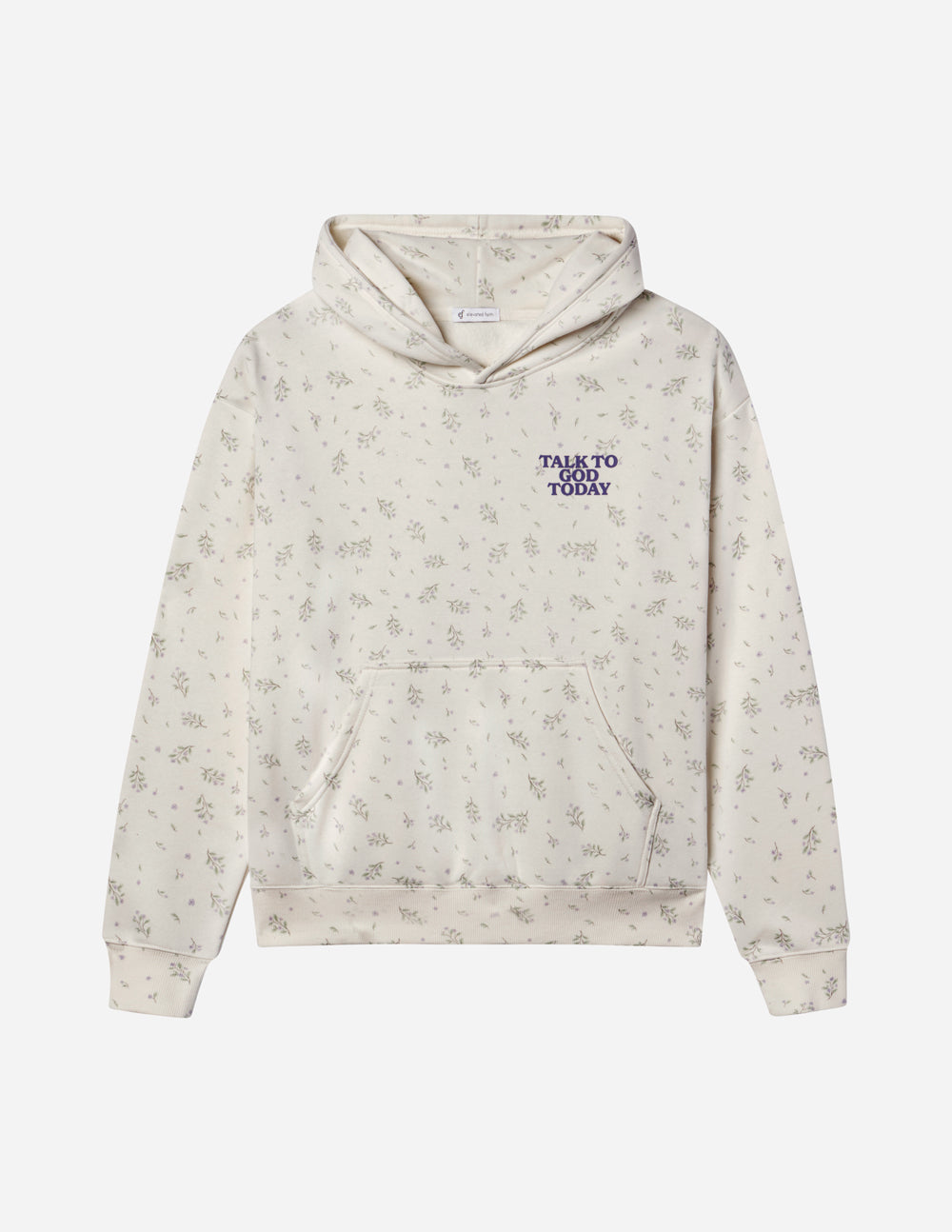 Talk to God Allover Wildflower Unisex Hoodie – Ivory