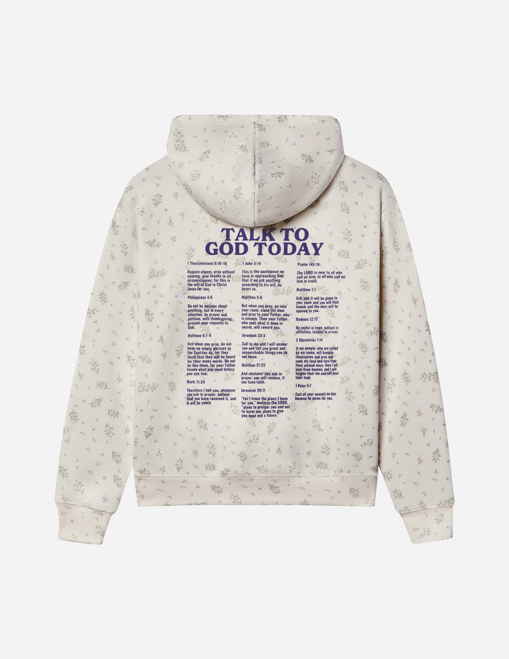 Talk to God Allover Wildflower Unisex Hoodie – Ivory