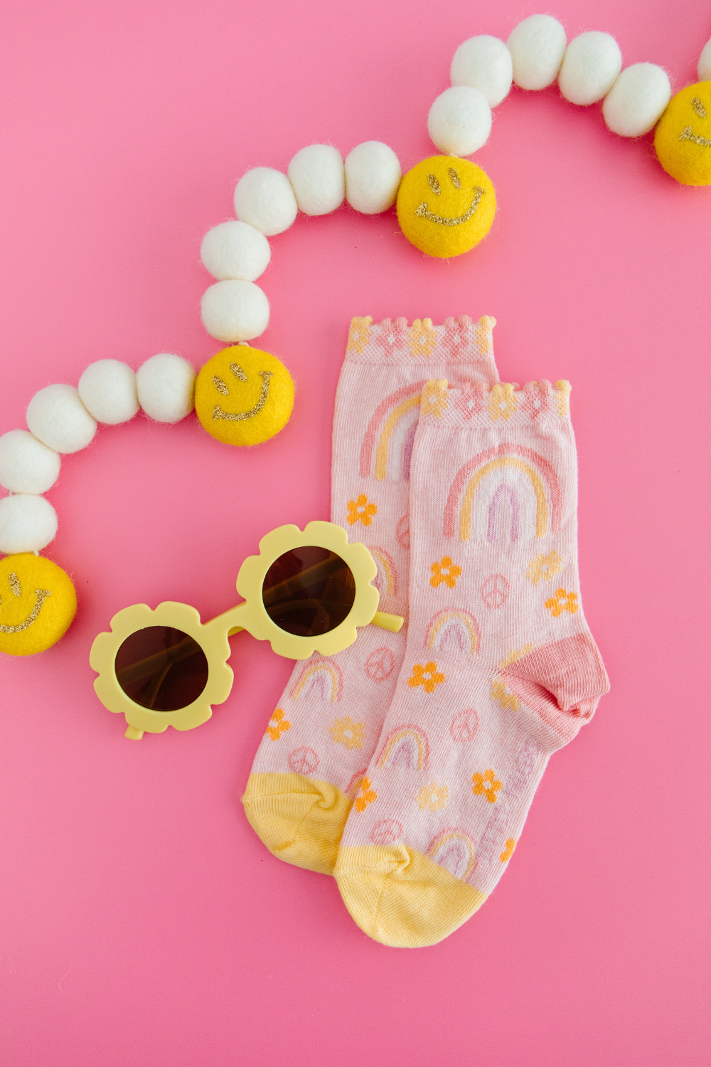 Groovy Sock | Retro Rainbow Kids Crew Socks | Soft Cotton Blend