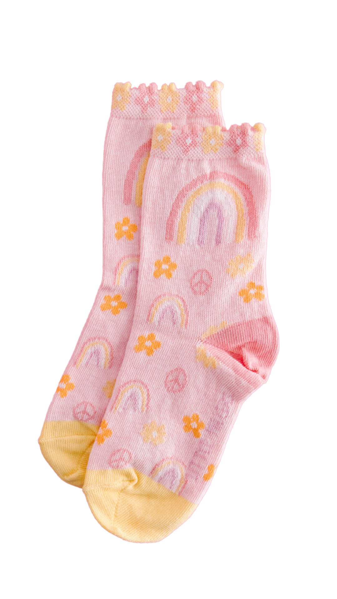 Groovy Sock | Retro Rainbow Kids Crew Socks | Soft Cotton Blend